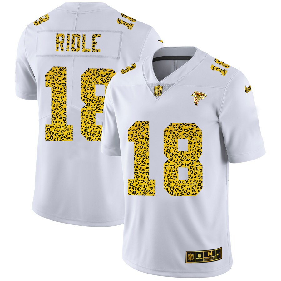Atlanta Falcons #18 Calvin Ridley Men Nike Flocked Leopard Print Vapor Limited NFL Jersey White->buffalo bills->NFL Jersey